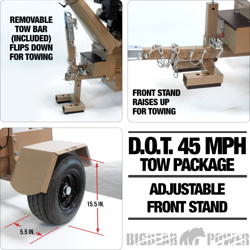 BigBear Power BBC52 Tornadic Chipper 5" 15 HP Gas Powered Commercial Self Feeding Electric Start New