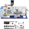1.5‘’ Spindle Bore Metal Lathe Machine with DRO 8'' x 16'' High Precision Brushless Motor Mini 1.5HP Benchtop 0-2500 RPM Variable Speed Metal Working Machine 1.5‘’ Spindle Bore Small Lathe without Stand 0831VD