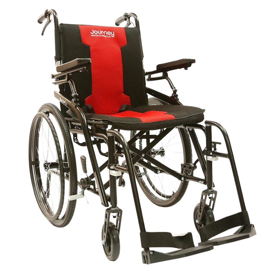 Journey So Lite Folding Wheelchair Super Lightweight with Padded Seat and Dual Hand Brakes 08480 New