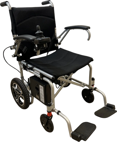 Journey Air Lightweight Folding Power Chair 24V 6Ah 150W 2.8 MPH 6 Mile Range Silver 08643 New