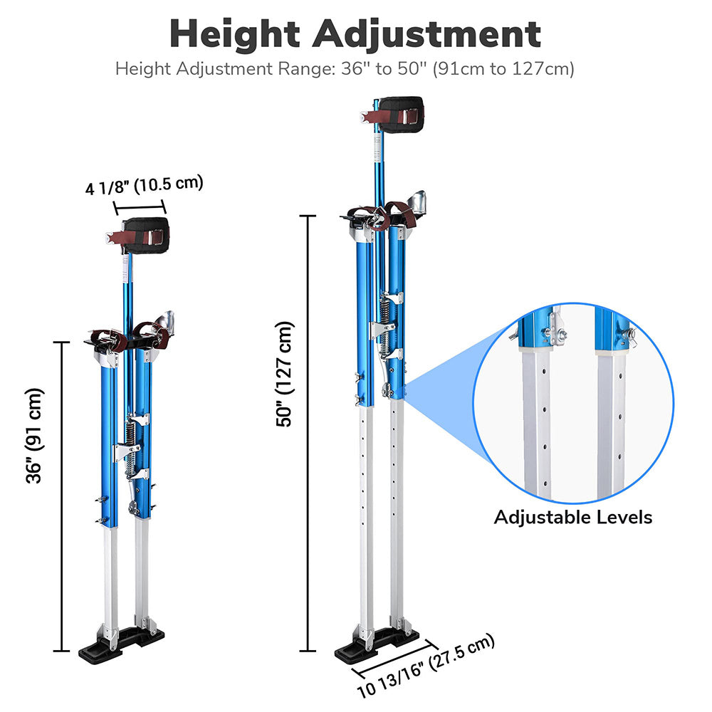 Yescom Drywall Stilt 36" - 50" Adjustable Aluminum Color Options New