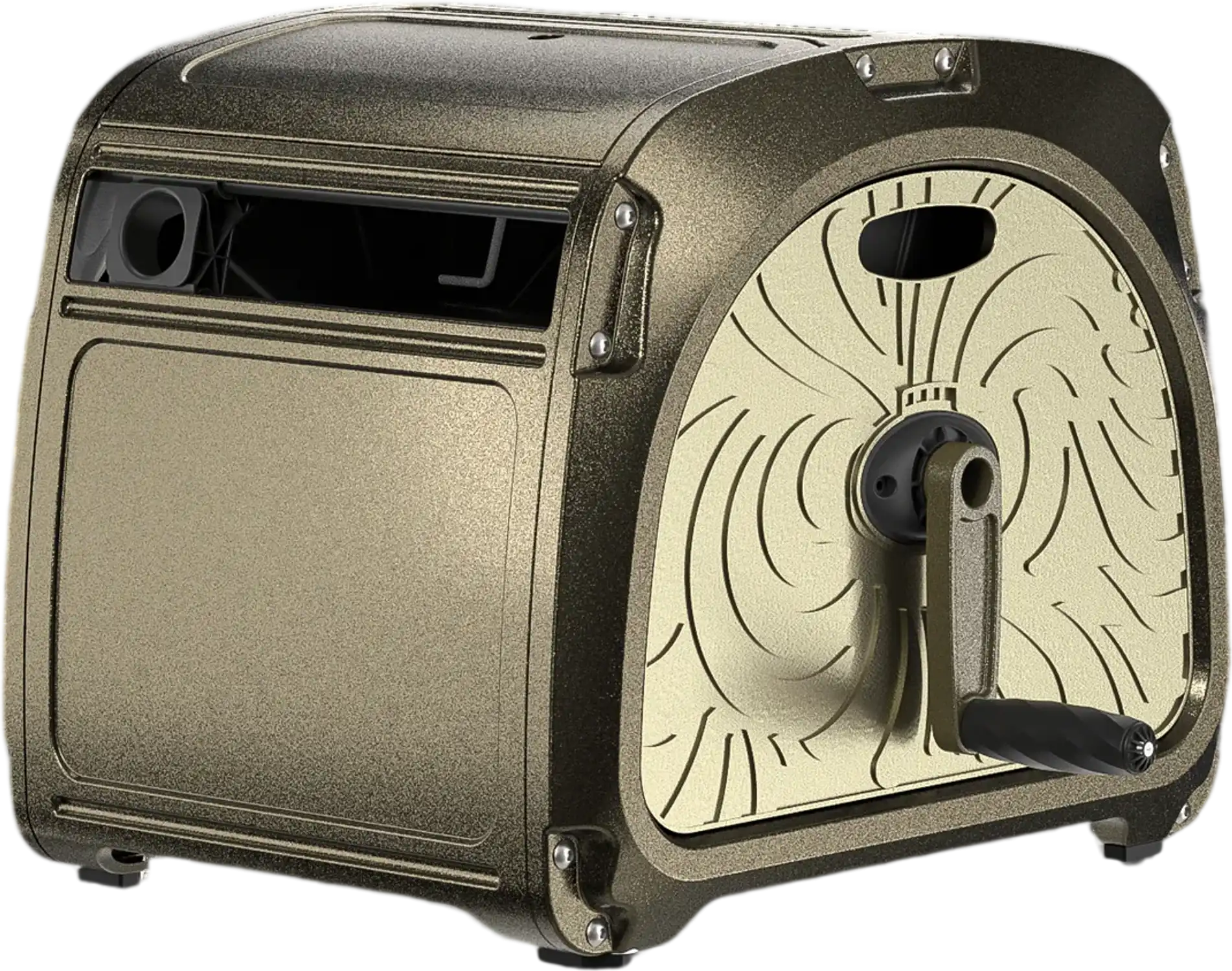 Giraffe Tools Metal Garden Hose Reel Box Black/Green New