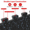 Thick rubber top exercise mat with double-layer construction, 0.79 inch, anti-slip, and shock-absorbing features.