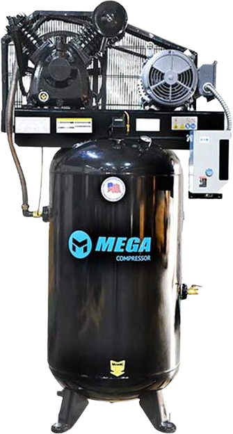 Mega Compressor MP-5080VMBA Air Compressor 2 Stage 80 Gallon 5 HP 175 PSI Electric Start New