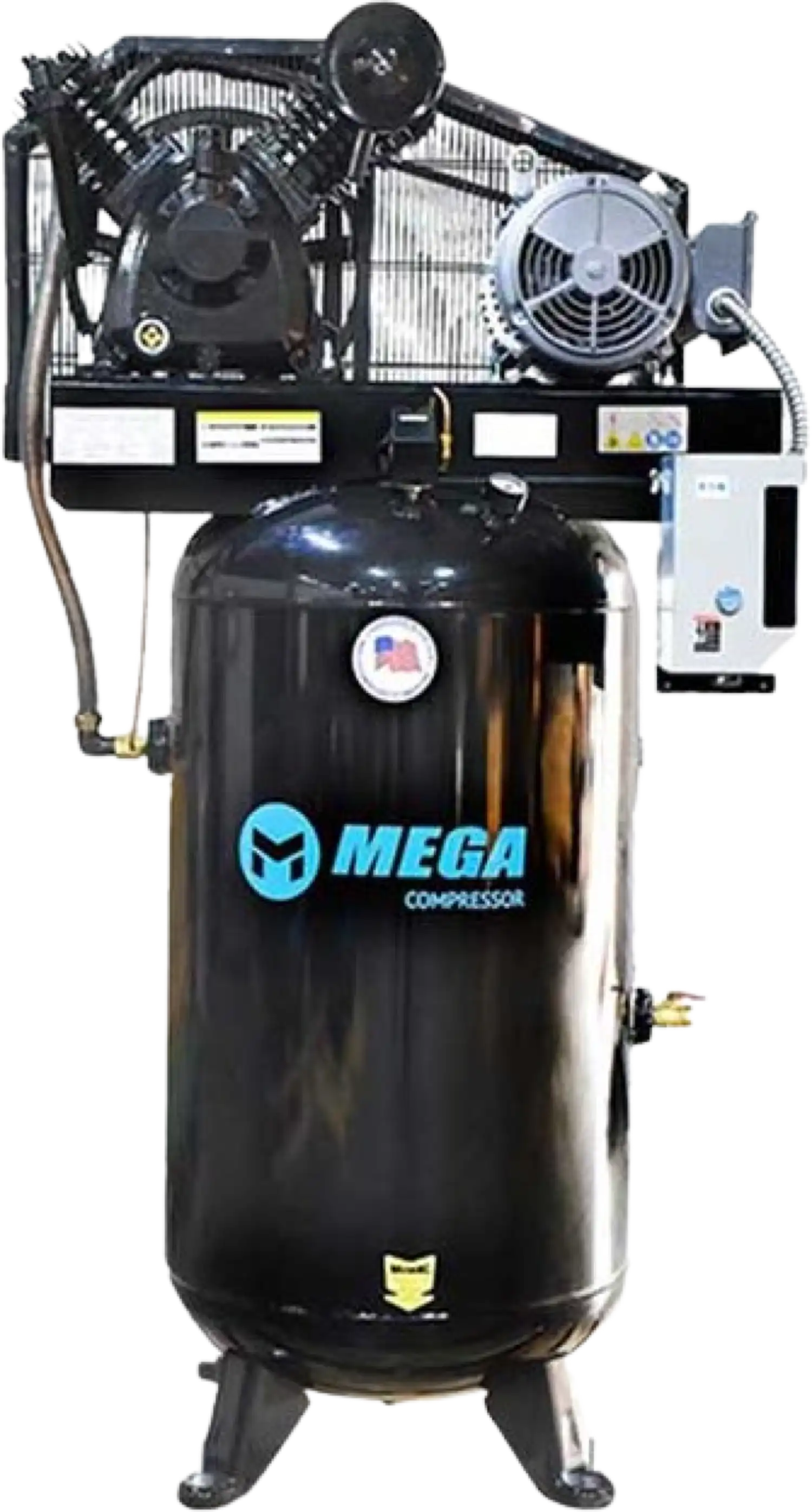 Mega Compressor MP-5080VMBA Air Compressor 2 Stage 80 Gallon 5 HP 175 PSI Electric Start New
