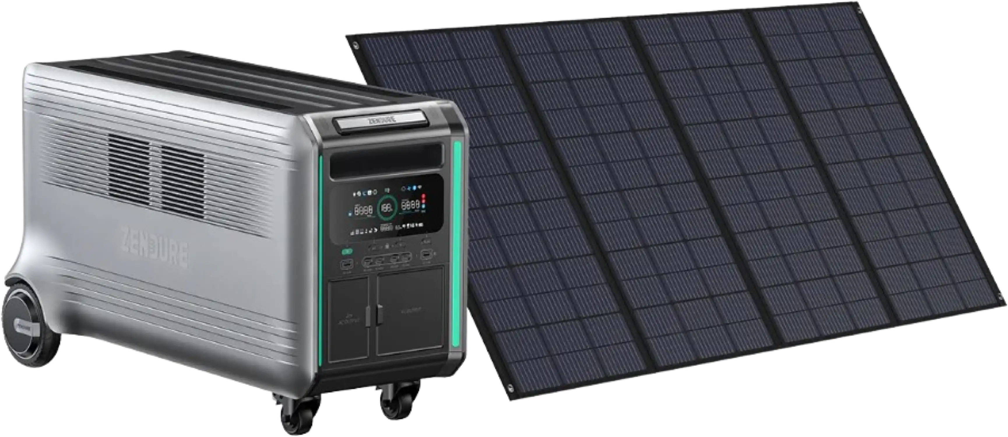 Zendure V6400 SuperBase Power Station 120/240 Dual Voltage with 400 Watt Solar Panel New