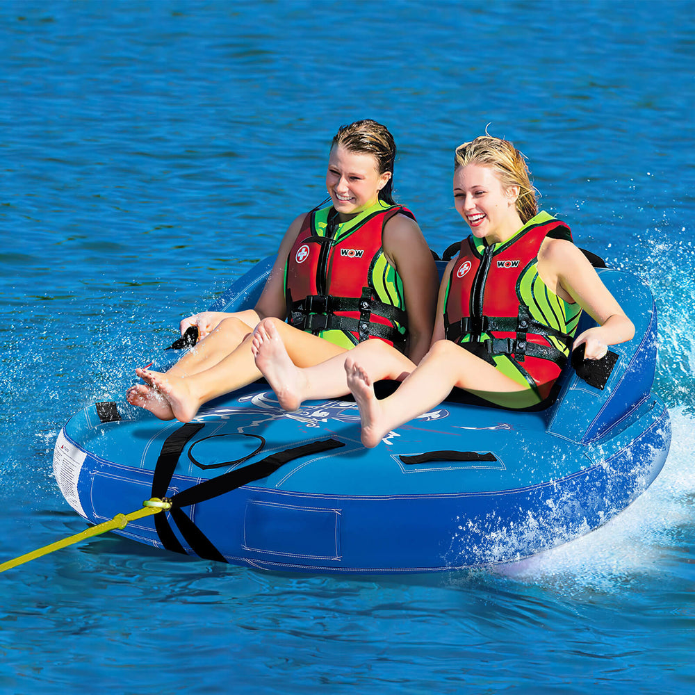 2 Person Water Sport Inflatable Towable Tubes for Boating-Blue - Gallery View 1 of 11