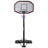 Height adjustable 43-inch basketball hoop with durable steel frame, standard rim, and convenient wheels for easy.