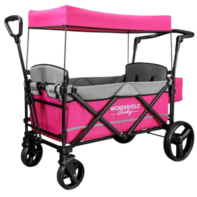 wonder stroller wagon WonderFold Baby X2 Push/Pull 2-Passenger Double Stroller Wagon Pink New