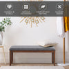 Upholstered entryway bench footstool with a sleek design, soft cushion, and stable rubber wood legs, perfect for any.