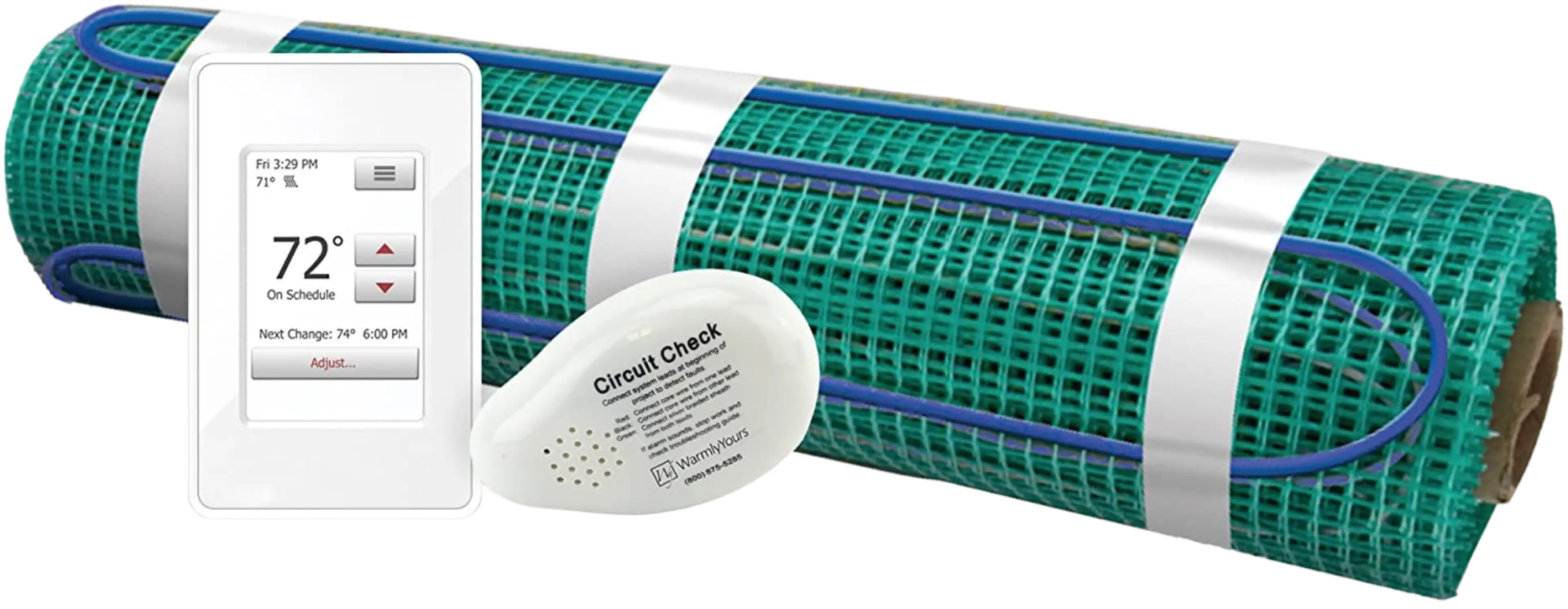 WarmlyYours TRT120-KIT-OT-1.5x30 Floor Heating Kit 45 sq. ft. Tempzone Flex Roll Plus Touch Screen Thermostat 120V New