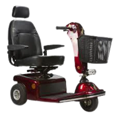 Shoprider 888B-3 Sunrunner 3 Wheel Mobility Scooter New Burgundy