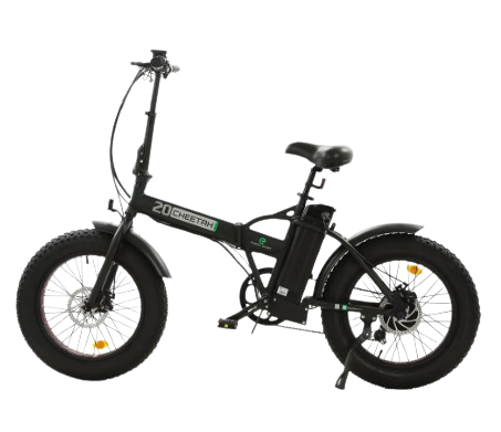 Ecotric Cheetah E-Bike 48V 13AH 500W 20 MPH 20" Fat Tire with Suspension Fork, and Foldable Suspension Seat Post LCD Display Matte Black New