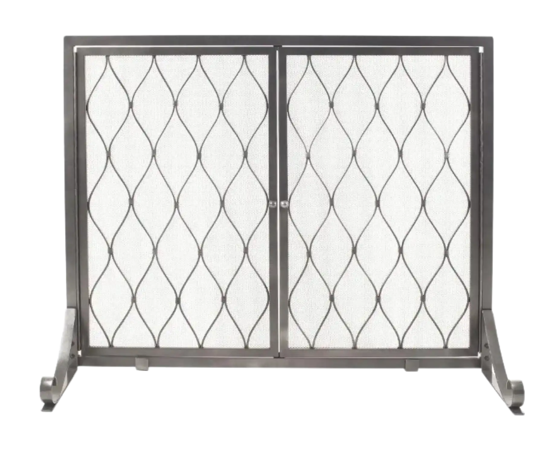 Pleasant Hearth Stonewall Gun Metal Grey Steel Single-Panel 31 by 38 in. Fireplace Screen with Doors New
