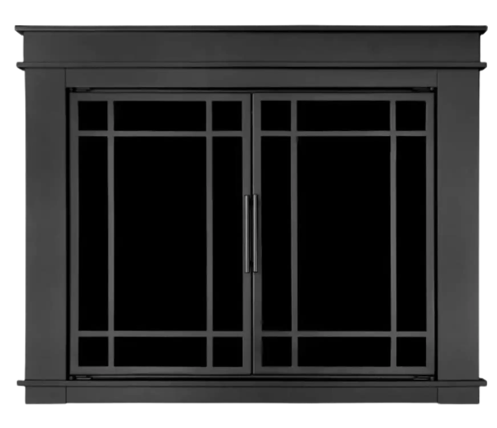 Pleasant Hearth Fillmore Small 29.5 by 37 in. Opening Glass Fireplace Doors Midnight Black New
