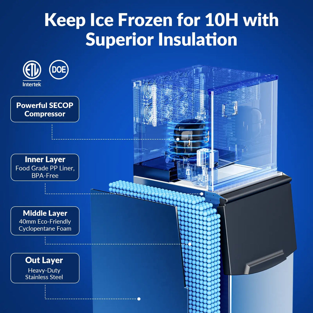 Cotlin T60A Commercial Ice Maker 22" Air Cooled 550 lbs/Day with 350 lbs. Storage New