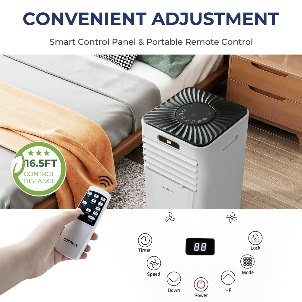 Costway 4-in-1 Portable Air Conditioner 10000 BTU with Dehumidifier and Fan Mode New