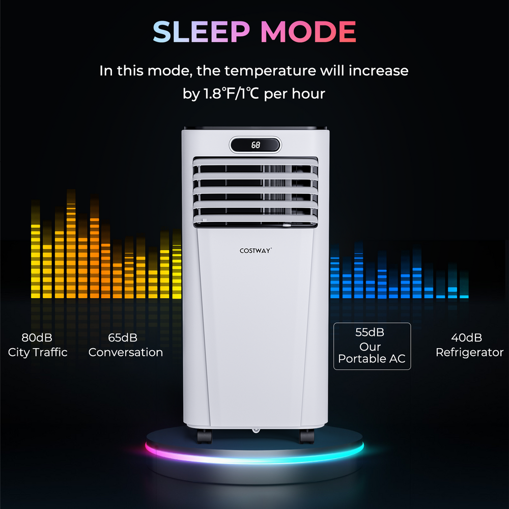 Costway 4-in-1 Portable Air Conditioner 10000 BTU with Dehumidifier and Fan Mode New