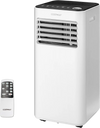 10000 BTU portable air conditioner with remote, featuring cooling, dehumidifying, and fan modes for versatile comfort.