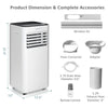 Portable air conditioner with 10,000 BTU, featuring a remote control, adjustable airflow, and 3-in-1 cooling design.