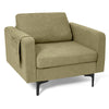 Modern Accent Armchair with Side Storage Pocket-Green - Gallery View 1 of 9