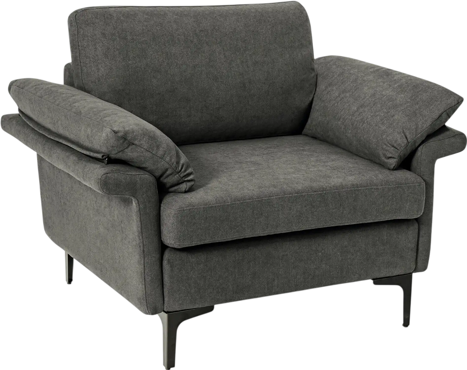 Costway Modern Fabric Accent Armchair w/ Armrest Cushions 93687145 New