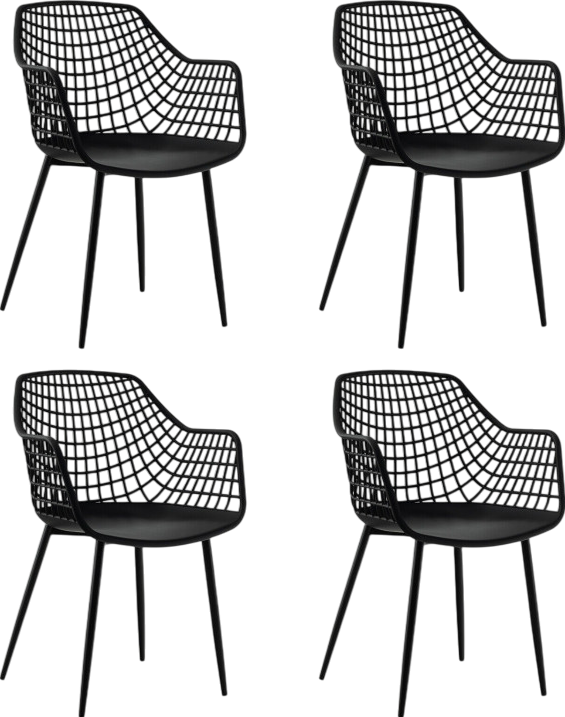 Costway Dining Chairs Set of 4 Heavy Duty Modern with Airy Hollow Backrest New