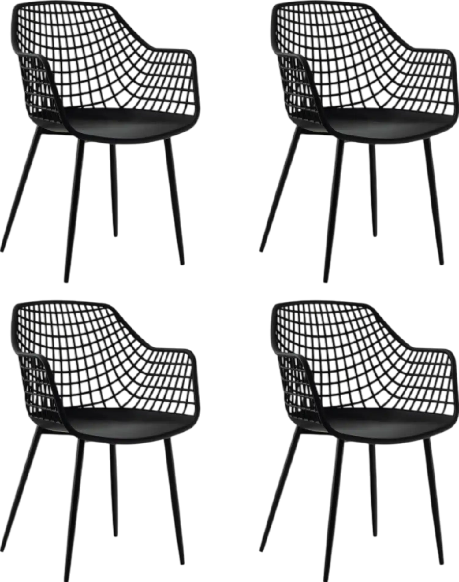 Costway Dining Chairs Set of 4 Heavy Duty Modern with Airy Hollow Backrest New