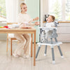 6-in-1 Convertible Baby High Chair with Adjustable Removable Tray-Gray and White - Gallery View 1 of 10