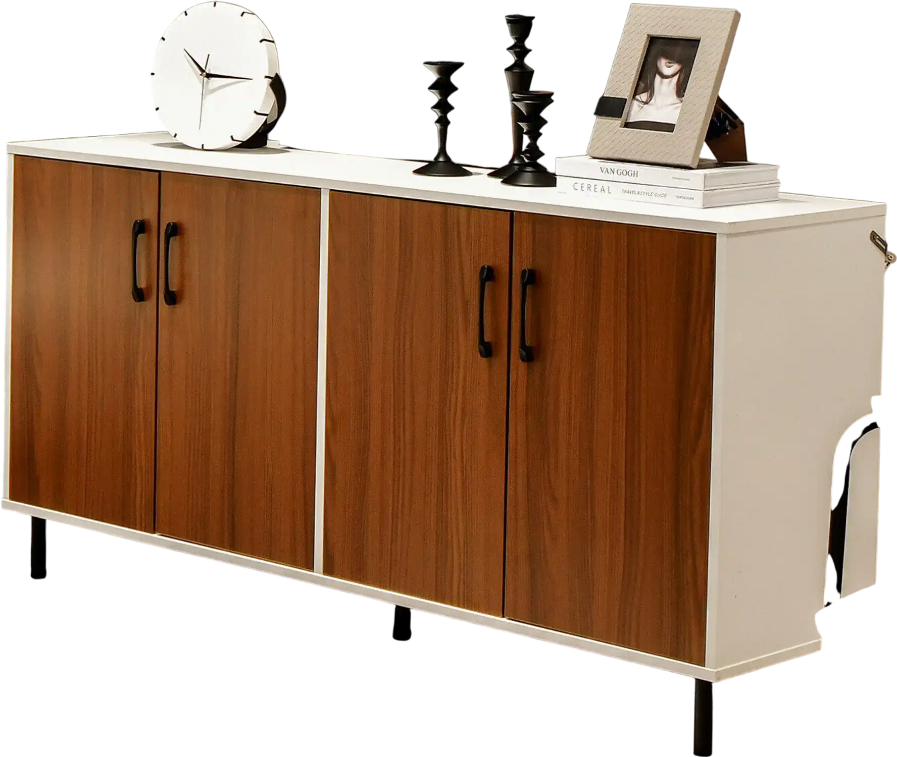 Costway 4-Door Kitchen Buffet Sideboard Cabinet White 53216789 New