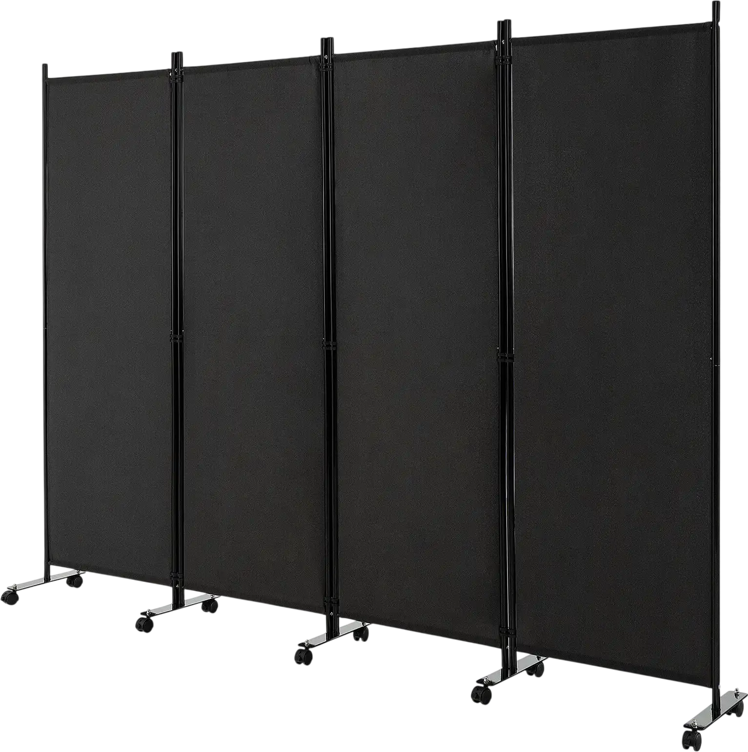 Costway 4-Panel Folding Room Divider Privacy Screen Lockable Wheels 31487659 New