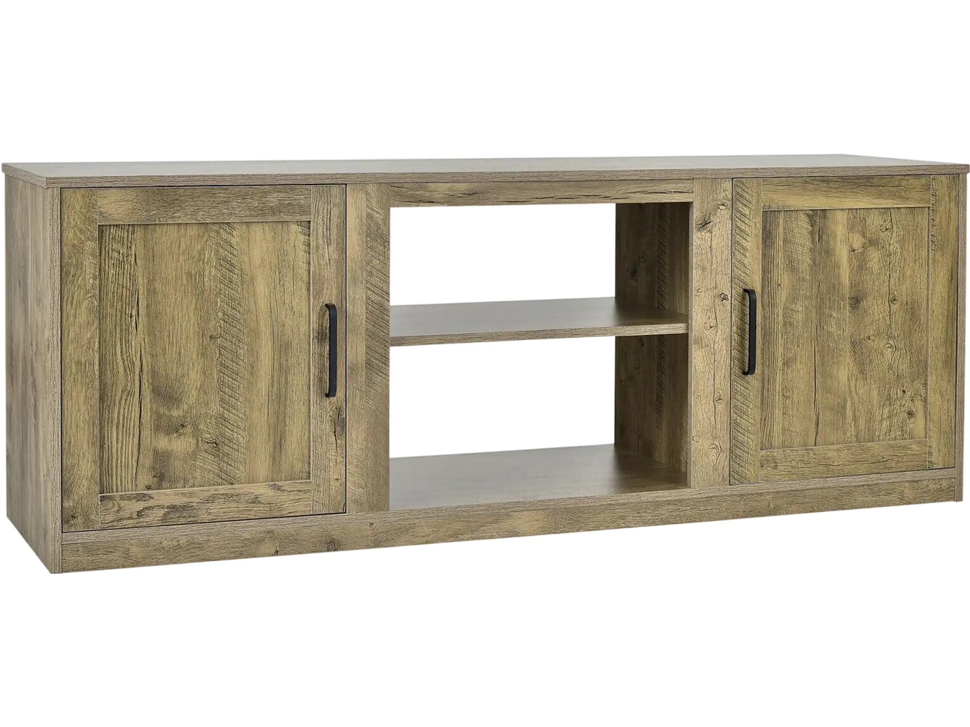 Costway Farmhouse TV Stand Double Barn Doors for TVs up to 65