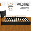 Full/Queen PU leather upholstered platform bed with 4 drawers, adjustable headboard, and no box spring required.