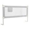 Toddler bed rail in gray with anti-collision cotton, adjustable height, and side pocket for added convenience.