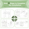Installation guide for 2 pieces brown patio rattan wicker bar stools, showing steps 1 to 4 for assembly.