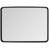Rectangular wall mount bathroom mirror with rust-resistant steel frame, ideal for vanity or decorative use in any room.