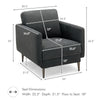 Costway Upholstered Accent Chair with Removable Backrest Cushion New