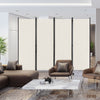 4-Panel Folding Room Divider 6 Feet Rolling Privacy Screen with Lockable Wheels-White - Gallery View 1 of 9