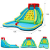 Double side inflatable water slide park with climbing wall, 12ft x 14ft, perfect for outdoor summer fun.