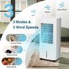 3-in-1 evaporative air cooler in white with 3 modes, 3 fan speeds, and adjustable airflow for home or office use.