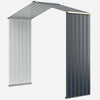 Outdoor storage shed extension kit for 7 feet width, made of premium color coated steel, expands storage by 14.7 ft².