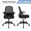 Adjustable mesh office chair with flip-up armrests, ergonomic backrest, and 330 lbs weight capacity for comfortable.