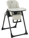 Gray 4-in-1 baby high chair with adjustable height, removable trays, and rolling wheels for easy mobility and safety.