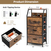 Freestanding cabinet dresser with wooden top, featuring 3 large drawers and 2-layer shelf for versatile storage.