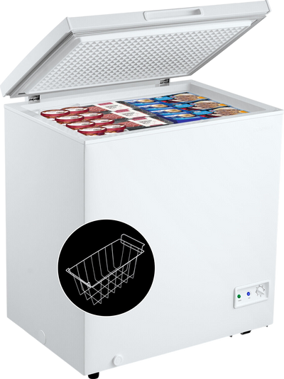 Costway Compact Chest Freezer 5 Cu.ft with Removable Storage Basket New