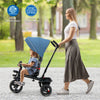 4-in-1 Baby Tricycle Toddler Trike with Convertible Seat-Blue - Gallery View 1 of 12