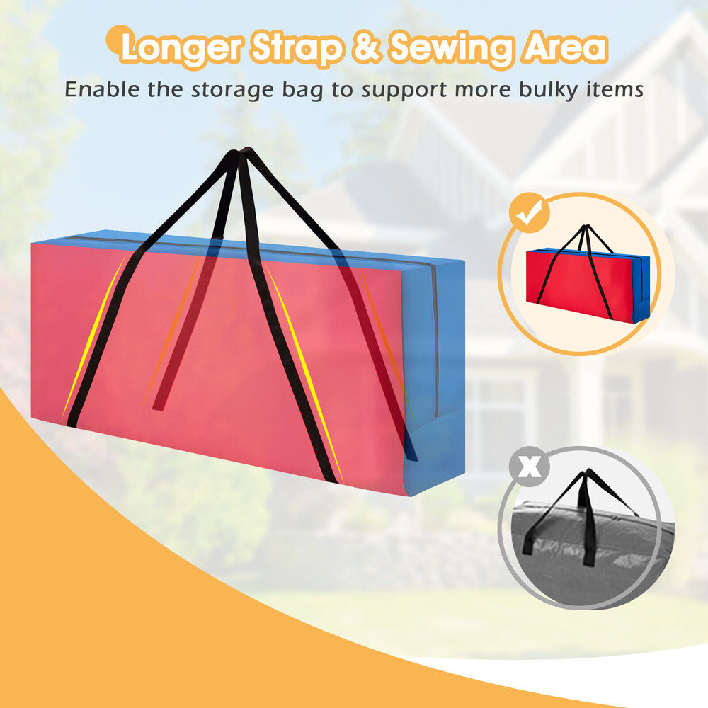 Giant carry storage bag for 4 in a row game with durable zipper, featuring longer straps for easy transport and storage.