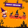 Inflatable pumpkin family decoration, 8 feet wide, featuring LED lights, perfect for Halloween yard display.