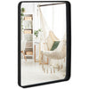 Rectangular wall mount bathroom mirror hung vertically, featuring a sleek design and perfect for enhancing any room's.