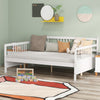 Wooden Full Size Daybed Frame with Guardrails-White - Gallery View 1 of 12